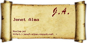 Jenet Alma névjegykártya